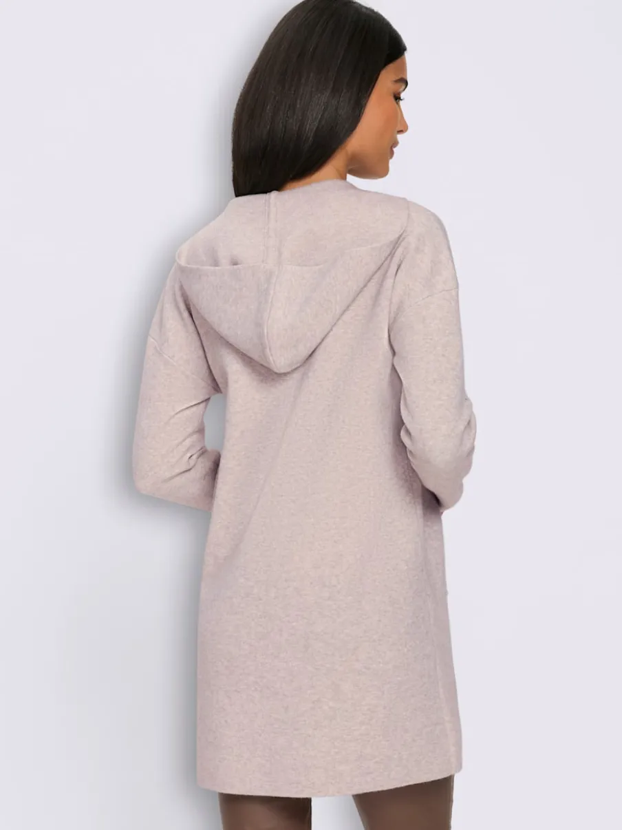 Veste longue en tricot avec petites pierres brillantes fantaisie