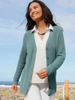 Veste longue en tricot 50% coton