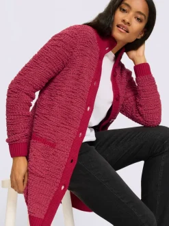 Veste longue en tricot jolie structure tricot