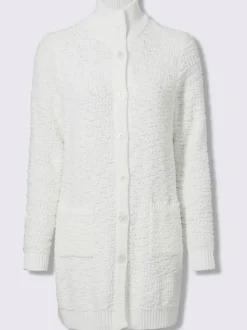 Veste longue en tricot jolie structure tricot
