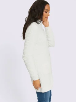 Veste longue en tricot jolie structure tricot