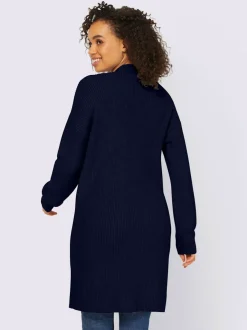 Veste longue en tricot à manches longues et poches