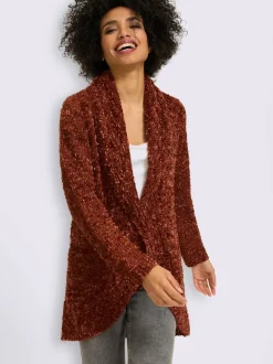 Veste longue en tricot superbe motif tricoté