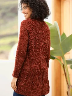Veste longue en tricot superbe motif tricoté