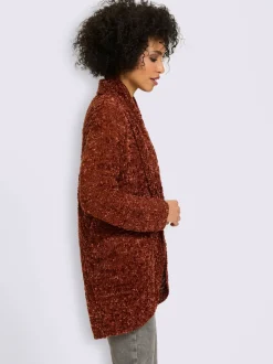 Veste longue en tricot superbe motif tricoté
