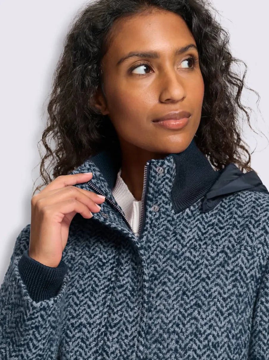 Veste longue qualité bouclé tendance