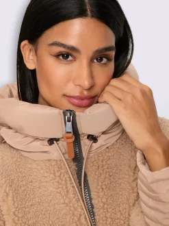 Veste mélange de matières tendance