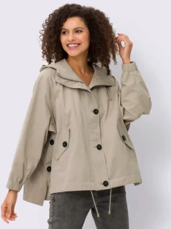 Veste parka avec capuche et poches boutonnées