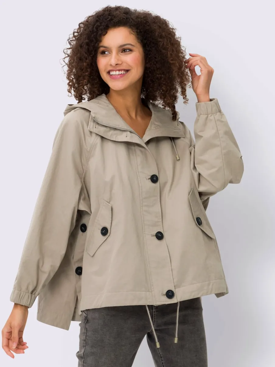 Veste parka avec capuche et poches boutonnées
