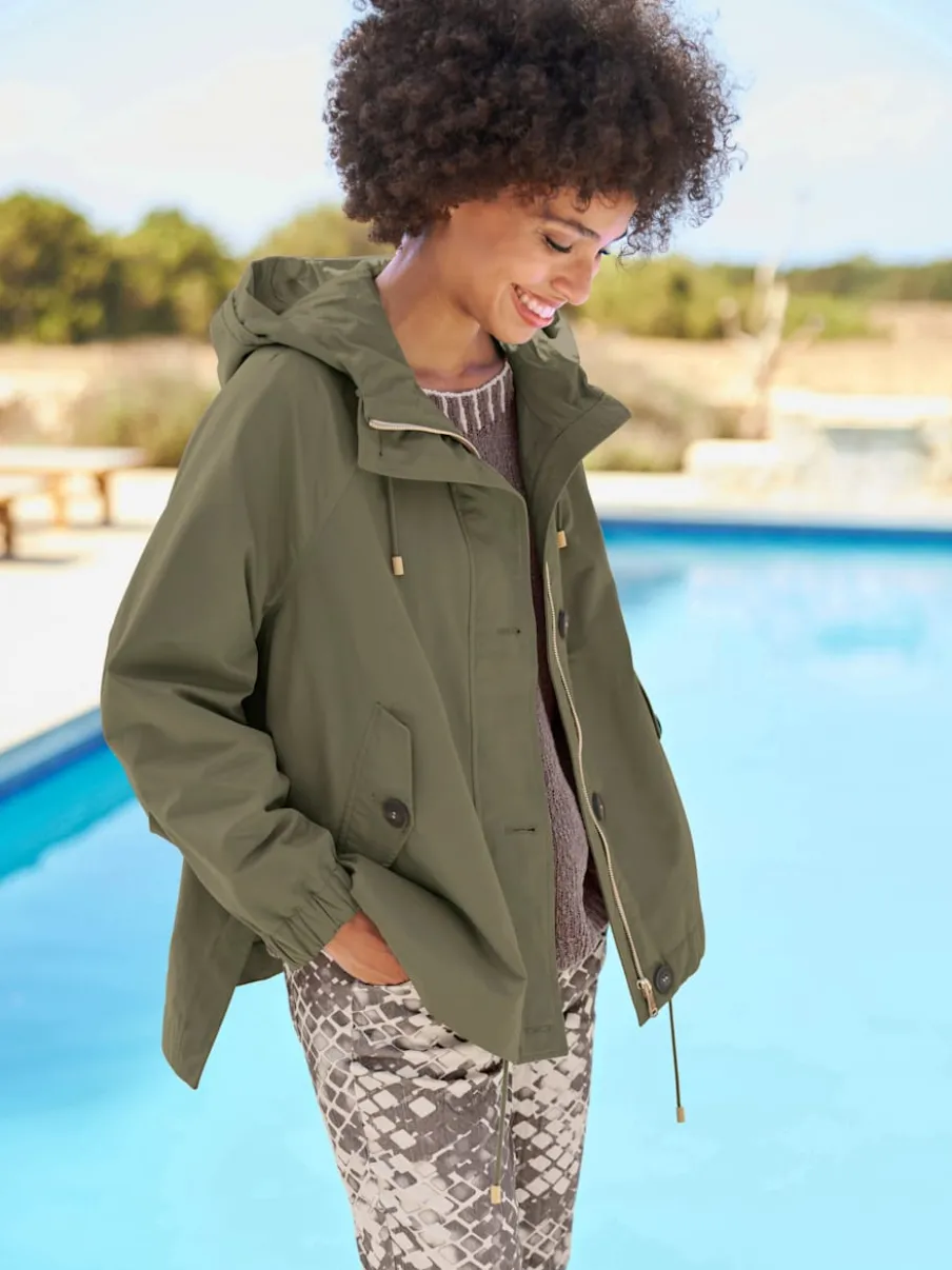 Veste parka avec capuche et poches boutonnées