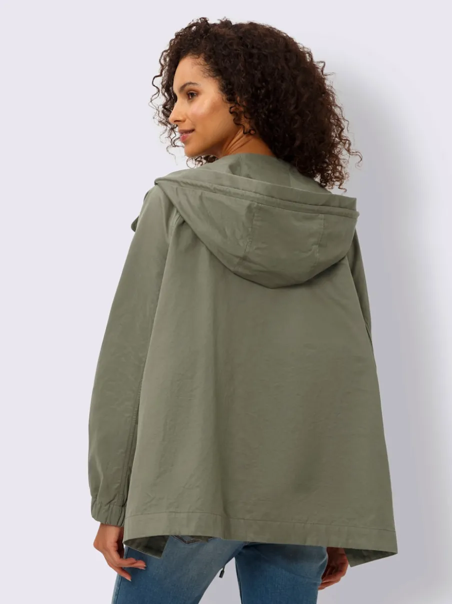 Veste parka avec capuche et poches boutonnées