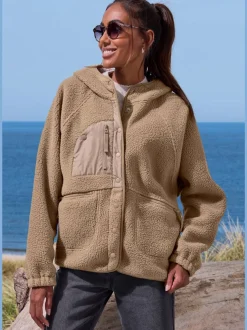 Veste polaire ample avec capuche