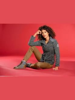 Veste polaire avec empiècements en tricot et poches