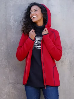 Veste polaire à capuche qualité tricot-polaire