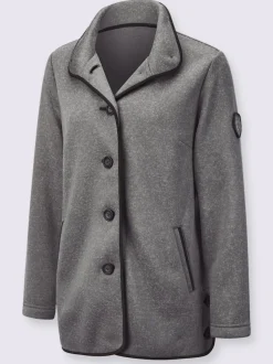 Veste polaire chaude col montant boutons et poches