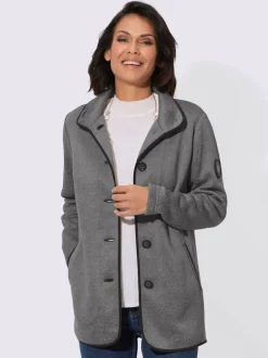 Veste polaire chaude col montant boutons et poches