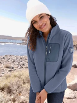 Veste polaire col montant arrondi