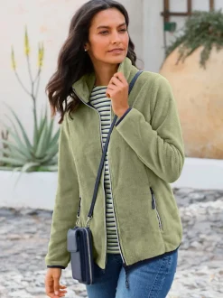 Veste polaire col montant à poches zippées pratiques