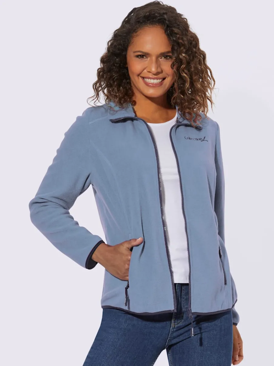 Veste polaire douce avec col transformable et poches zippées