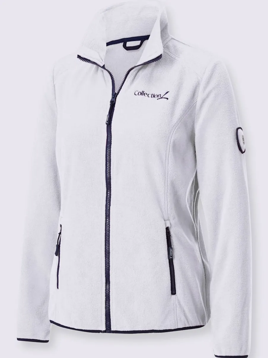 Veste polaire douce avec col transformable et poches zippées
