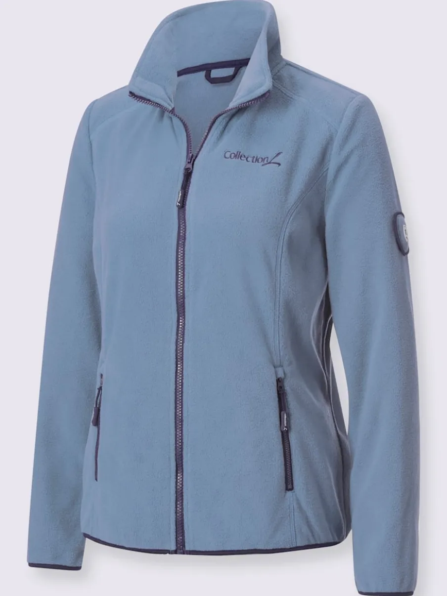 Veste polaire douce avec col transformable et poches zippées