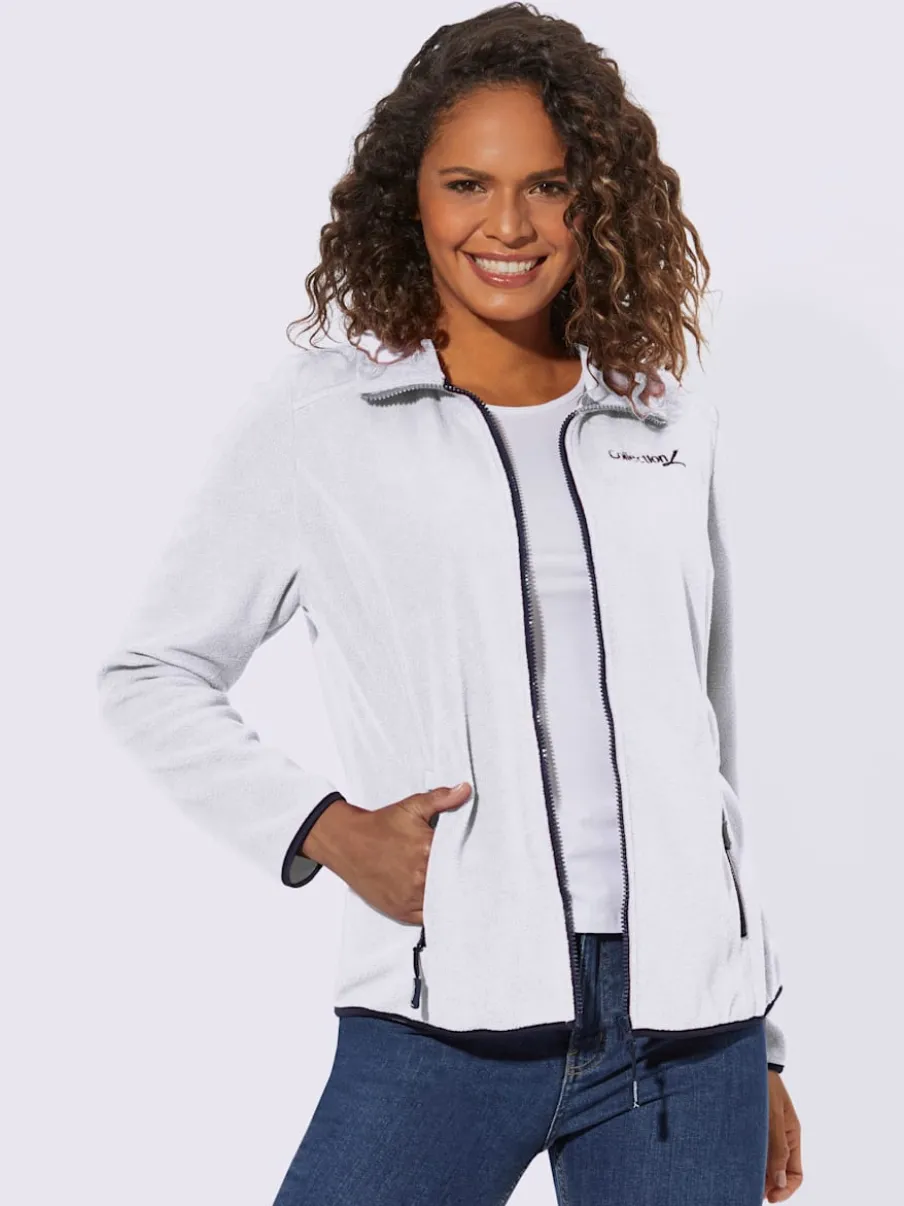 Veste polaire douce avec col transformable et poches zippées