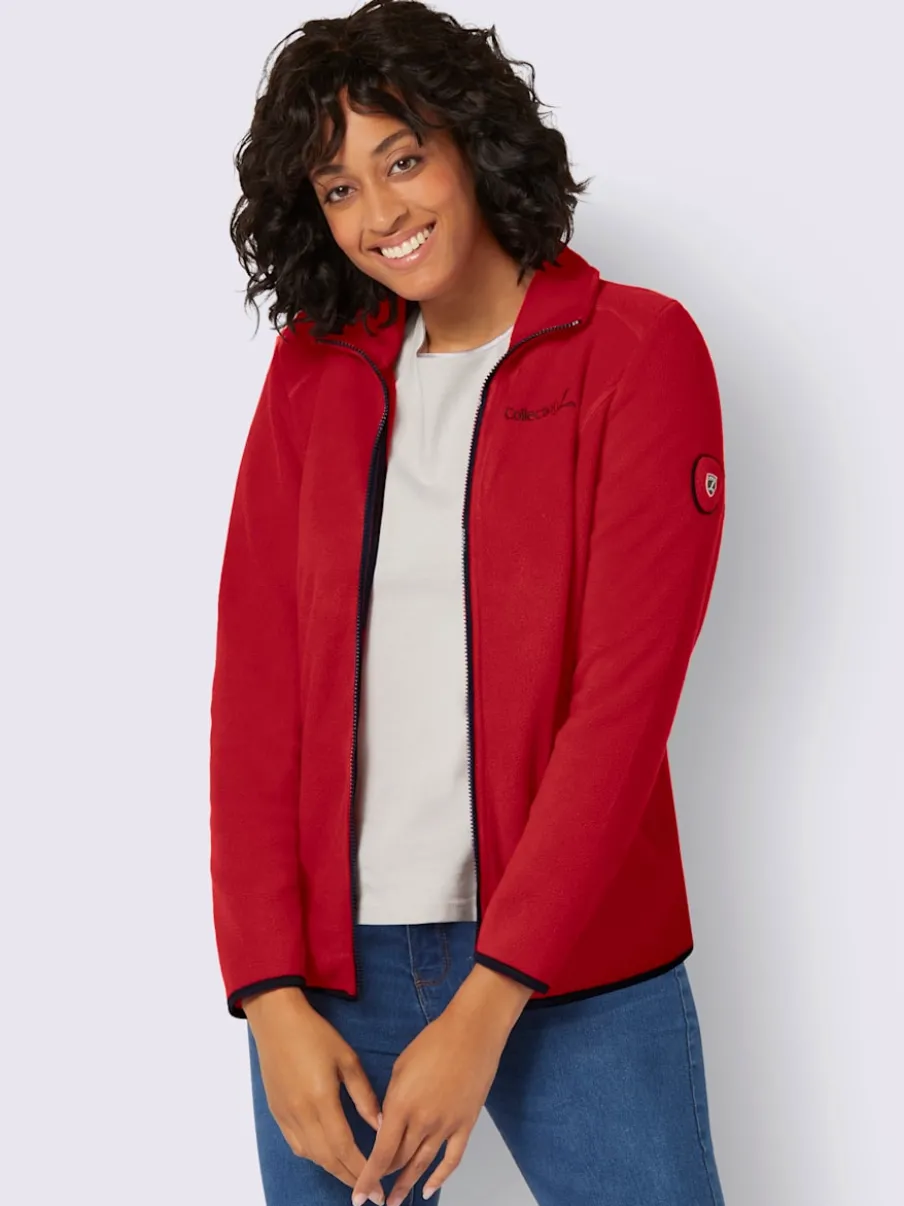 Veste polaire douce avec col transformable et poches zippées
