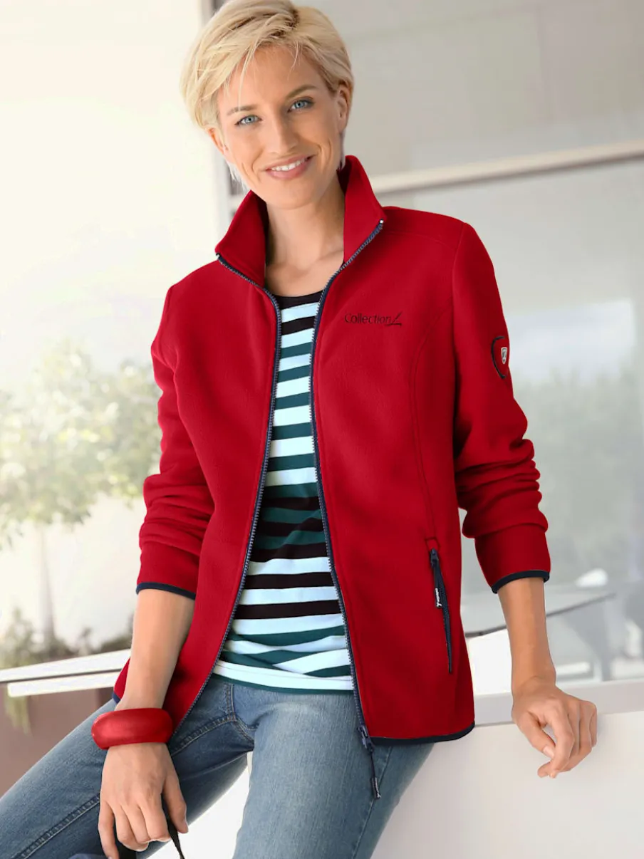 Veste polaire douce avec col transformable et poches zippées