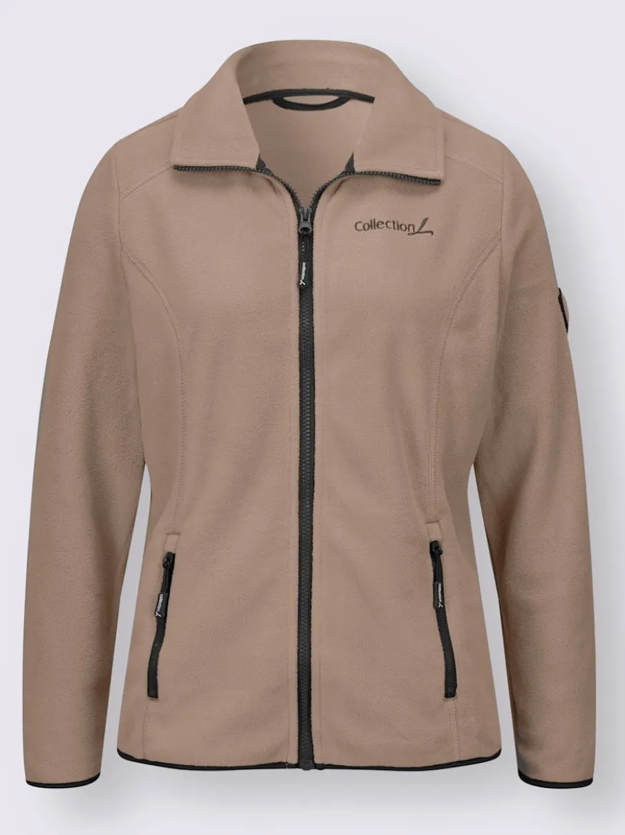 Veste polaire douce avec col transformable et poches zippées