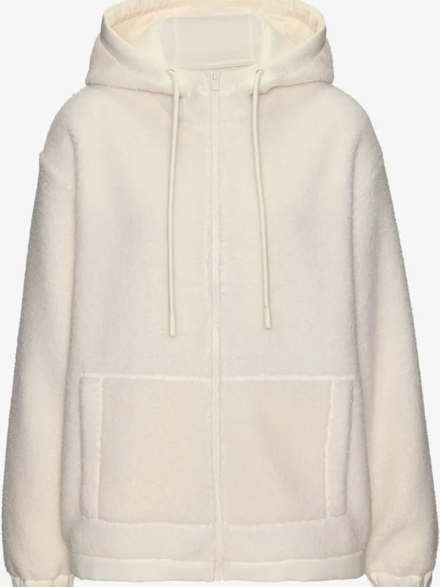 Veste polaire douce capuche avec poche kangourou décorative