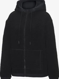 Veste polaire douce capuche avec poche kangourou décorative