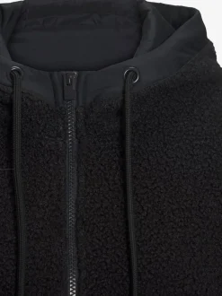 Veste polaire douce capuche avec poche kangourou décorative