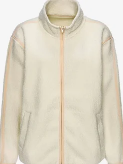 Veste polaire douce à col montant avec passepoils contrastés