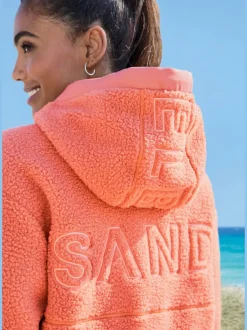 Veste polaire en peluche à capuche