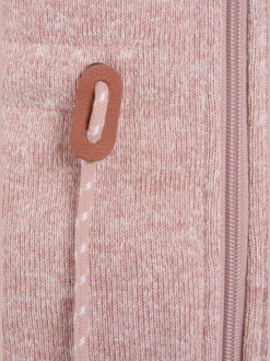 Veste polaire longue avec capuche et poches latérales