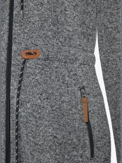 Veste polaire longue avec capuche et poches latérales