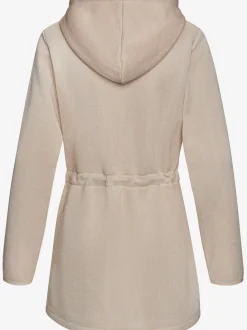 Veste polaire longue avec capuche et poches latérales