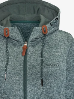 Veste polaire longue avec capuche et poches latérales