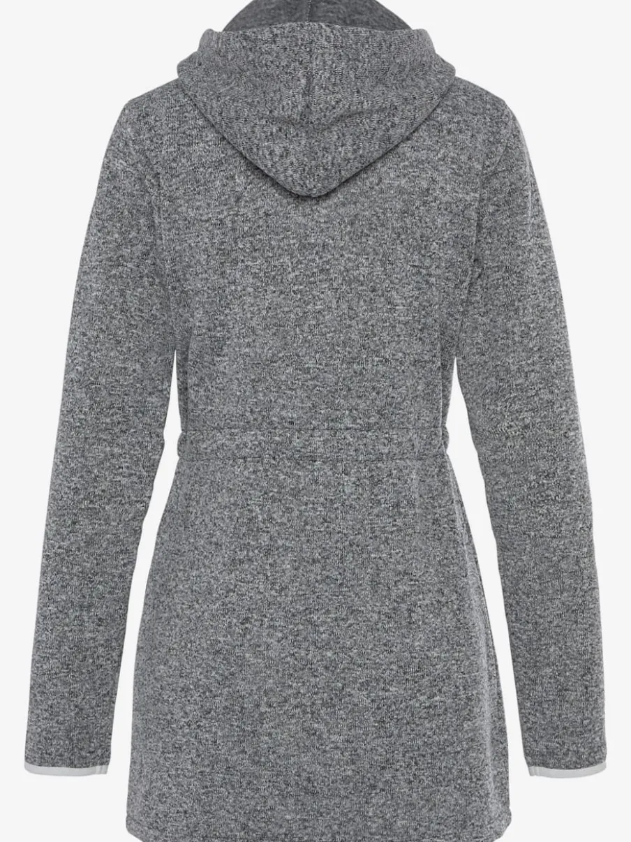 Veste polaire longue avec capuche et poches latérales