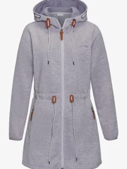 Veste polaire longue avec capuche et poches latérales