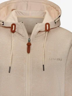 Veste polaire longue avec capuche et poches latérales