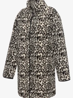 Veste polaire longue à col montant avec poches latérales fendues