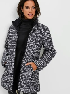 Veste réversible col montant avec poches et glissière