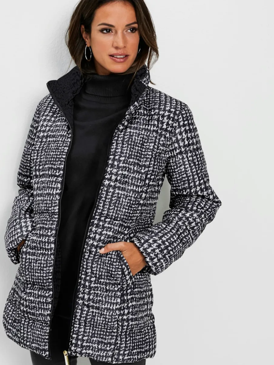 Veste réversible col montant avec poches et glissière
