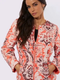 Veste réversible à motifs floraux avec poches et zip