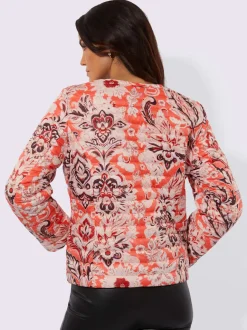Veste réversible à motifs floraux avec poches et zip