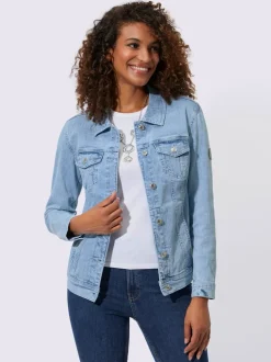 Vestes en jean décontractées avec poches poitrine boutonnées