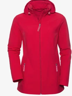 Veste softshell à col transformable et capuche avec rayures