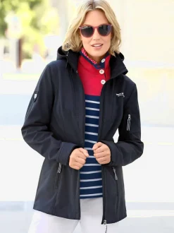 Veste softshell coupe-vent avec capuche amovible pratique