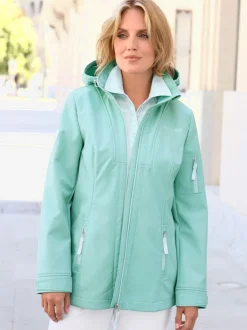 Veste softshell coupe-vent avec capuche amovible pratique